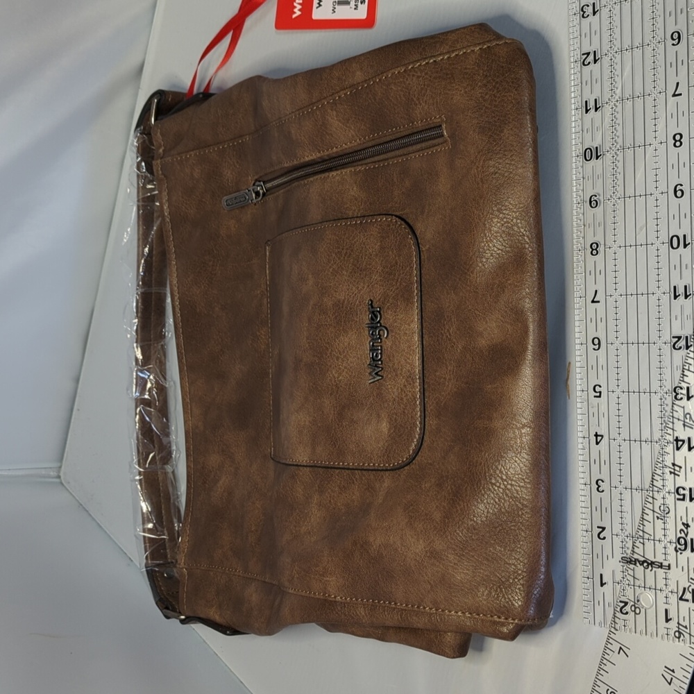 Wrangler Hobo Purse Brown Vegan Leather